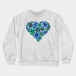 Turquoise Heart of Peonies Crewneck Sweatshirt